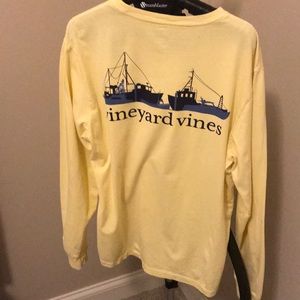 Vineyard Vines Long Sleeve Yellow Cotton Tee Shirt